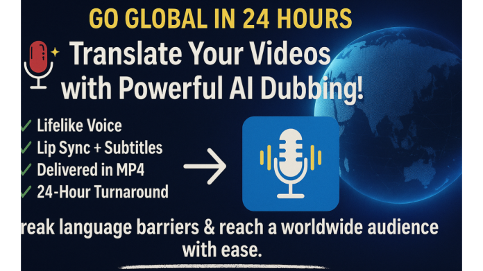 🌍🚀 GO GLOBAL IN 24 HOURS 🎙️✨ Translate Your Videos with Powerful AI Dubbing!